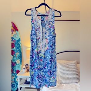 LILY PULITZER Dress - blue with crochet detail SIZE 6